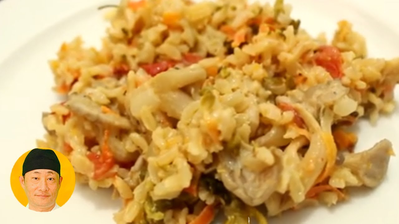 Arroz integral com shimeji