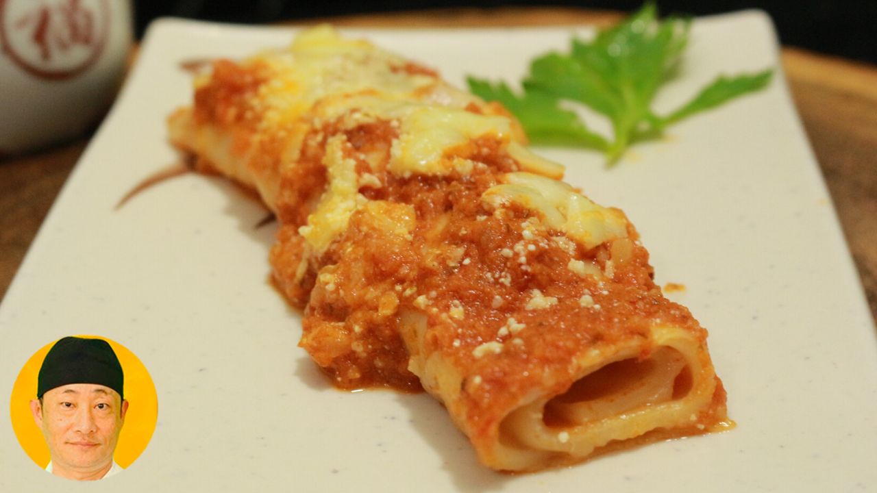 Canelone na frigideira com massa de pastel